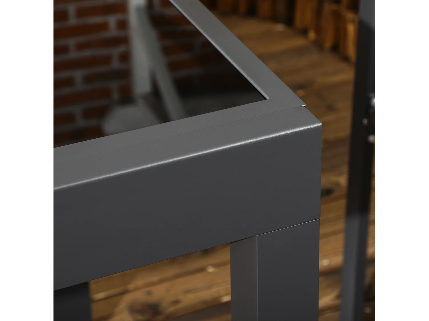 Tavolo da giardino allungabile con piano in vetro 160x80x75 cm nero