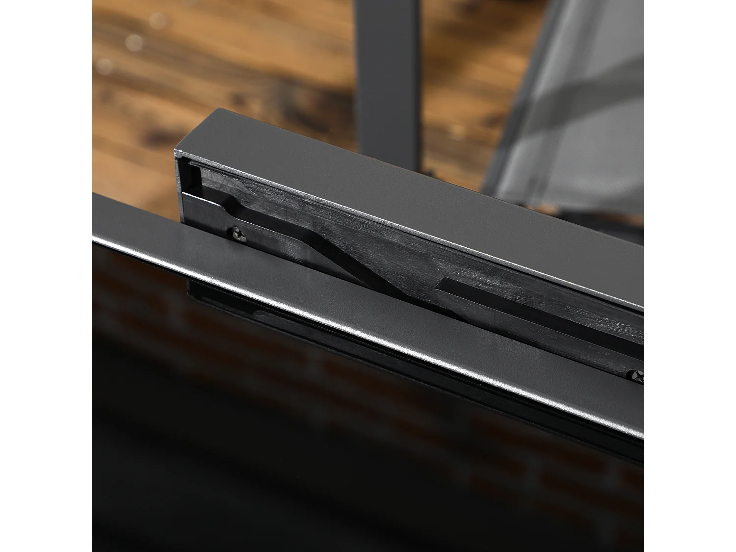 Tavolo da giardino allungabile con piano in vetro 160x80x75 cm nero