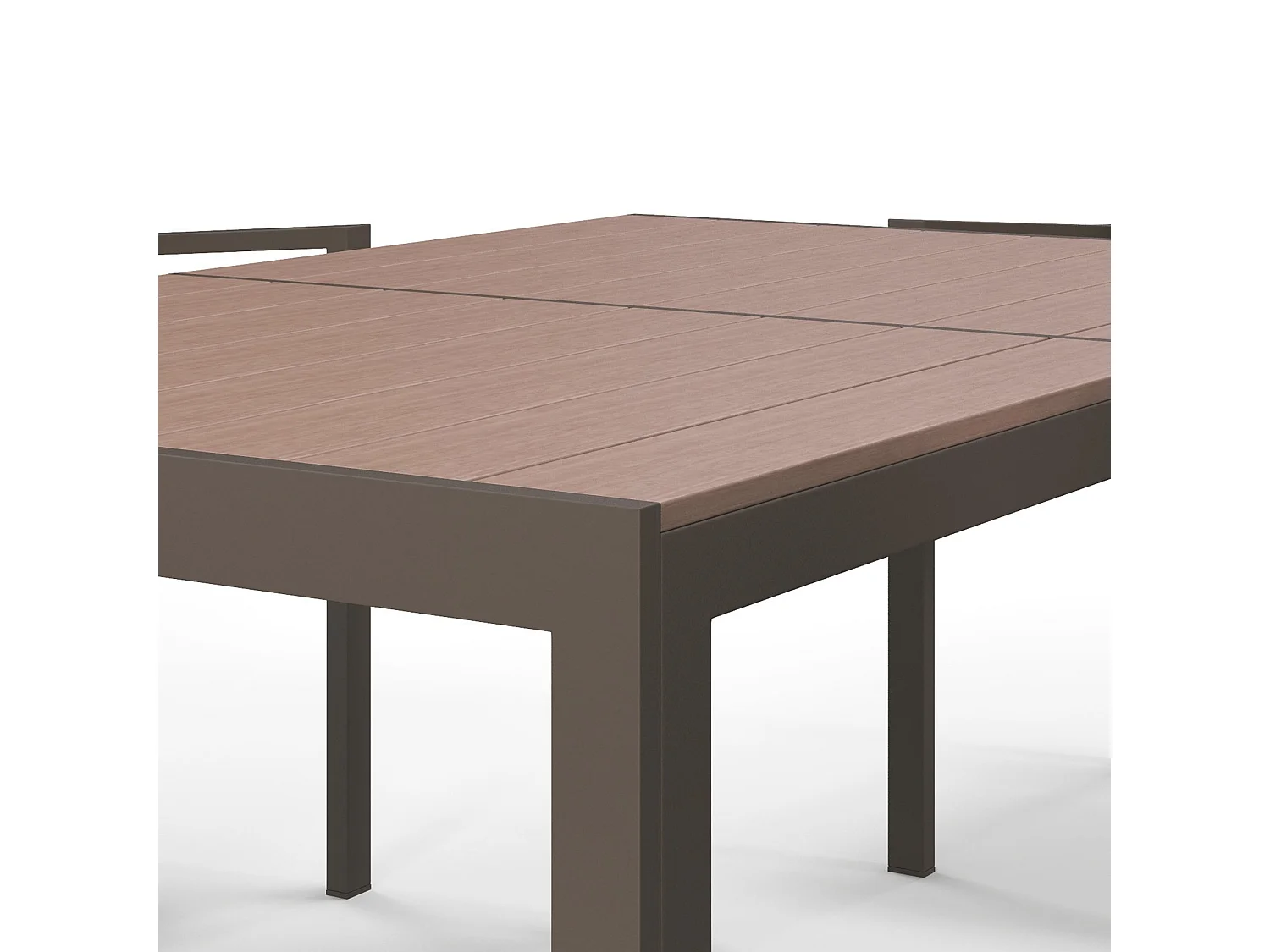 Set da giardino 7pz con 6 sedie e tavolo rettangolare kaki e marrone