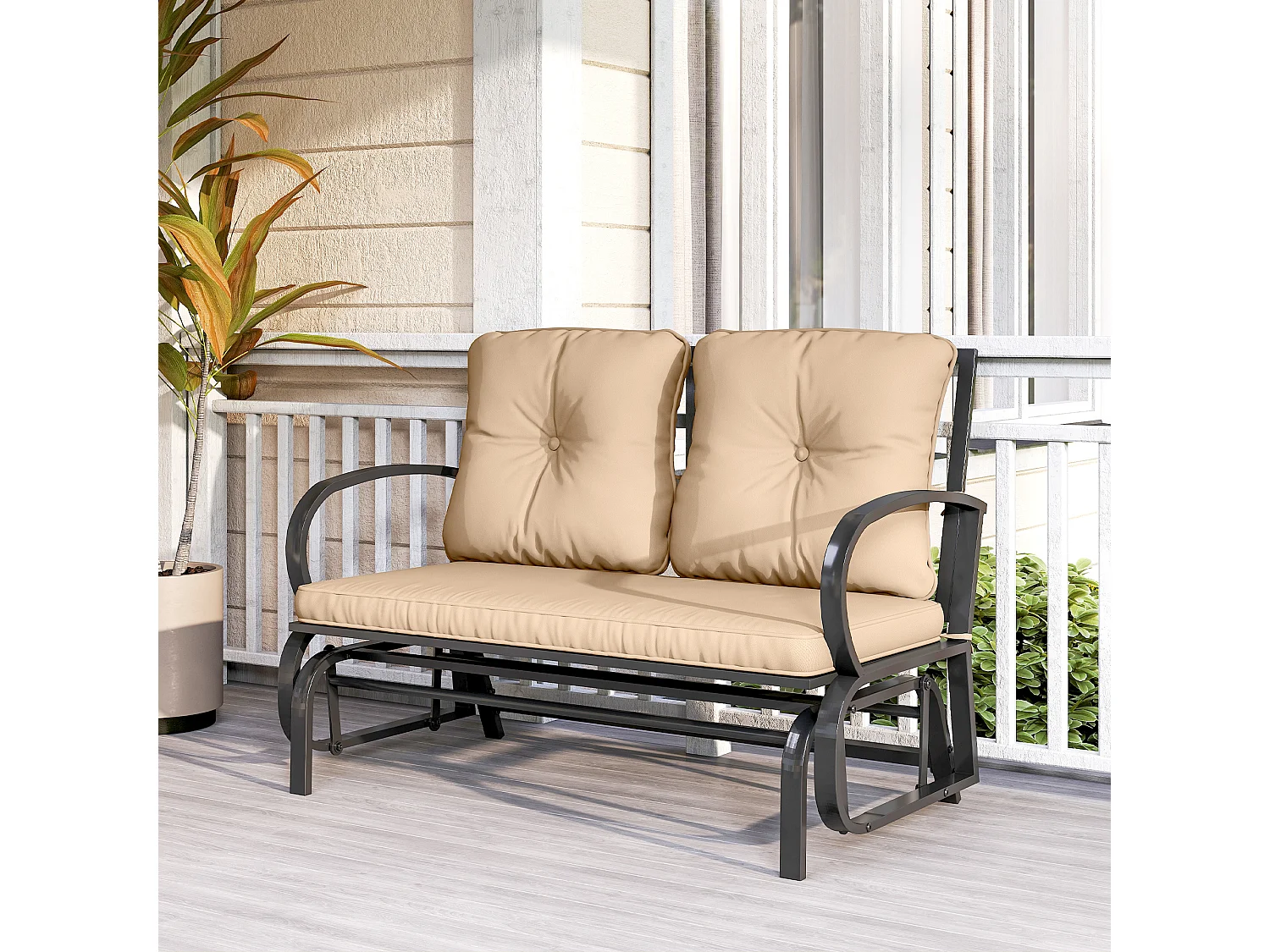 Panchina a dondolo 2 persone cuscini per seduta e schienale