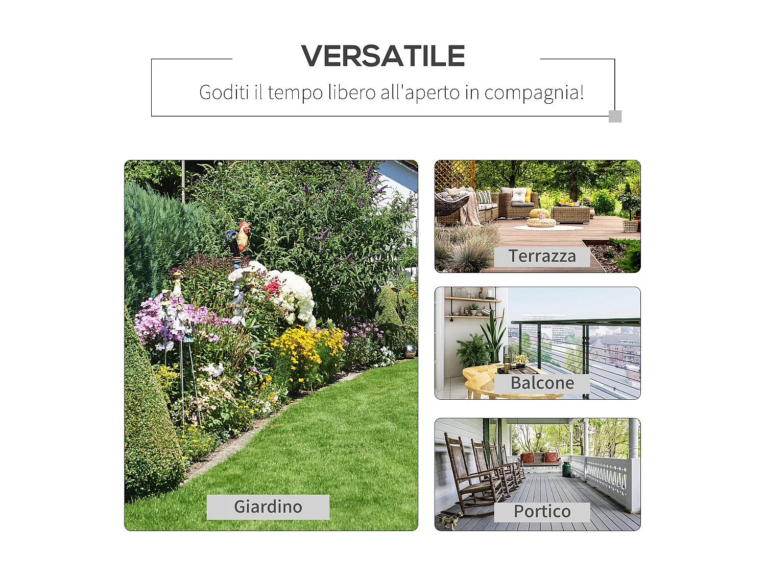 Panchina a dondolo 2 persone cuscini per seduta e schienale