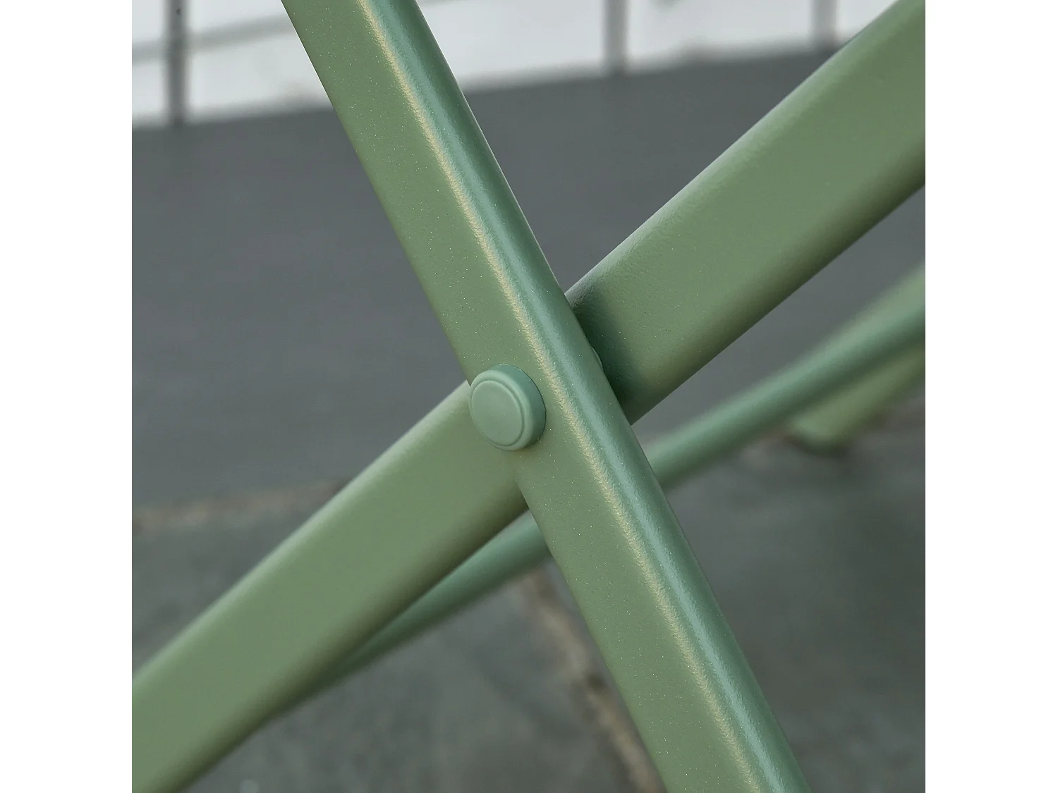 Set da giardino pieghevole con 2 sedie e tavolo in acciaio verde