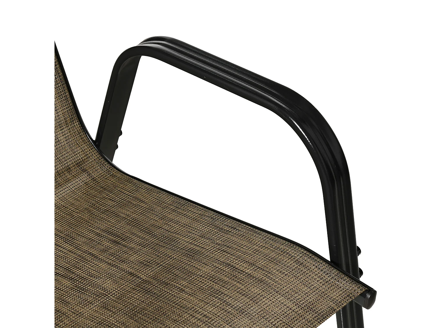 Set 6 pz sedie da giardino impilabili con braccioli marrone