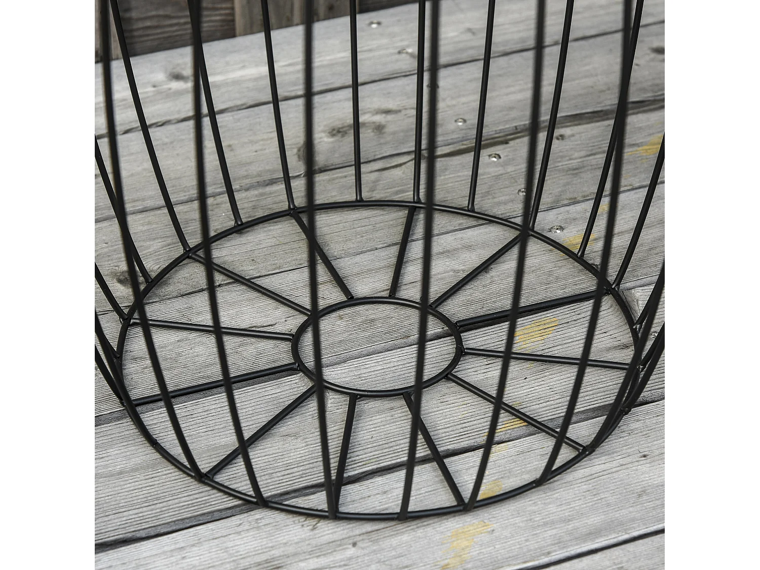 Set 3 tavolini giardino impilabili stile industriale in metallo nero