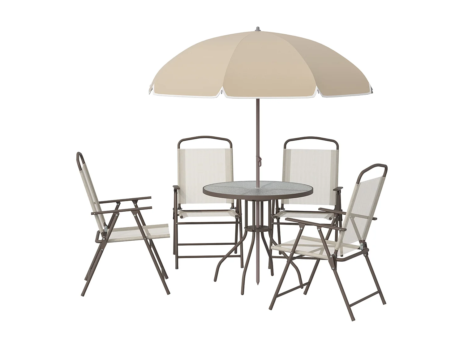 Set Mobili da Giardino in Tubi d'Acciaio