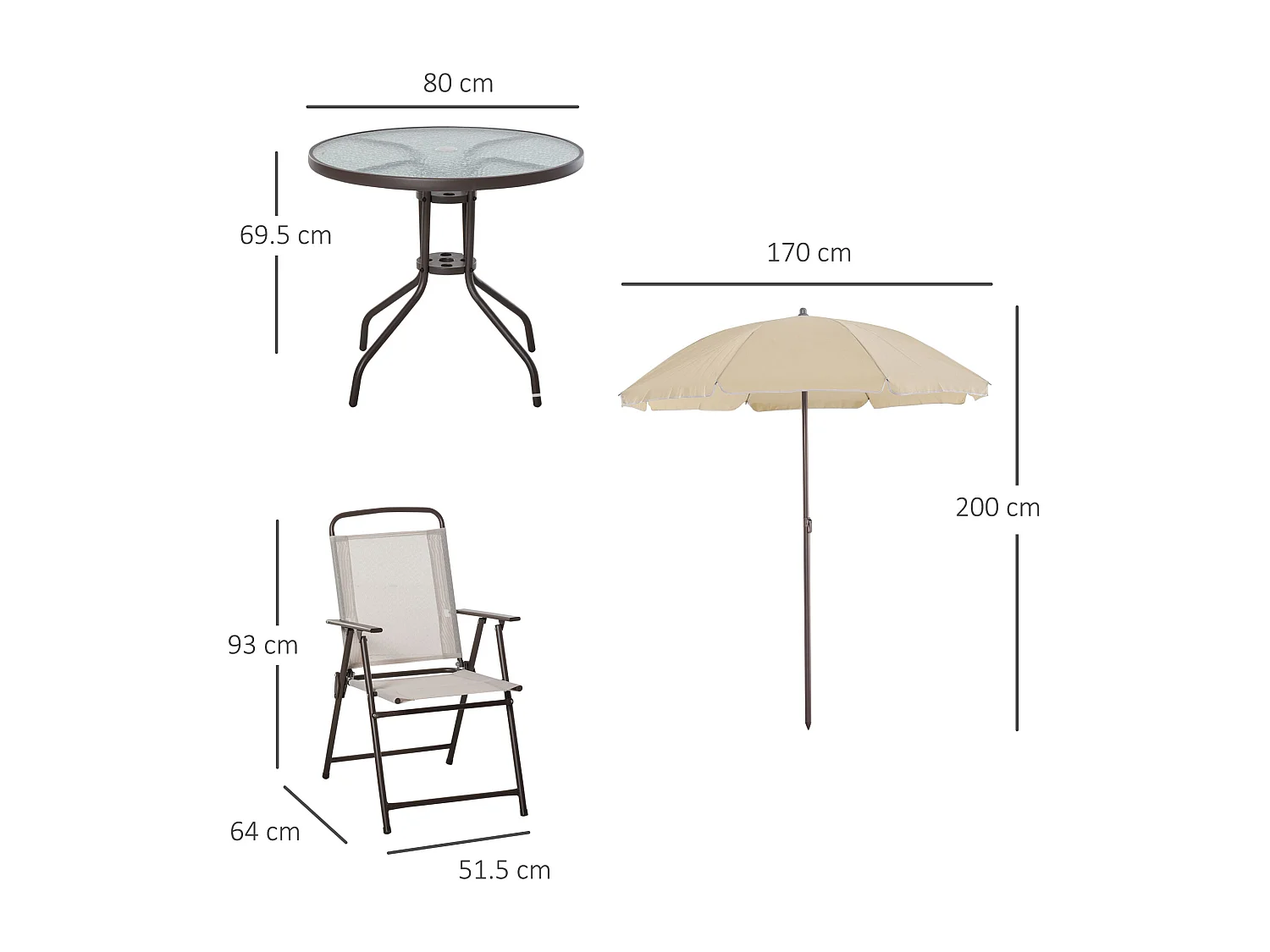 Set Mobili da Giardino in Tubi d'Acciaio