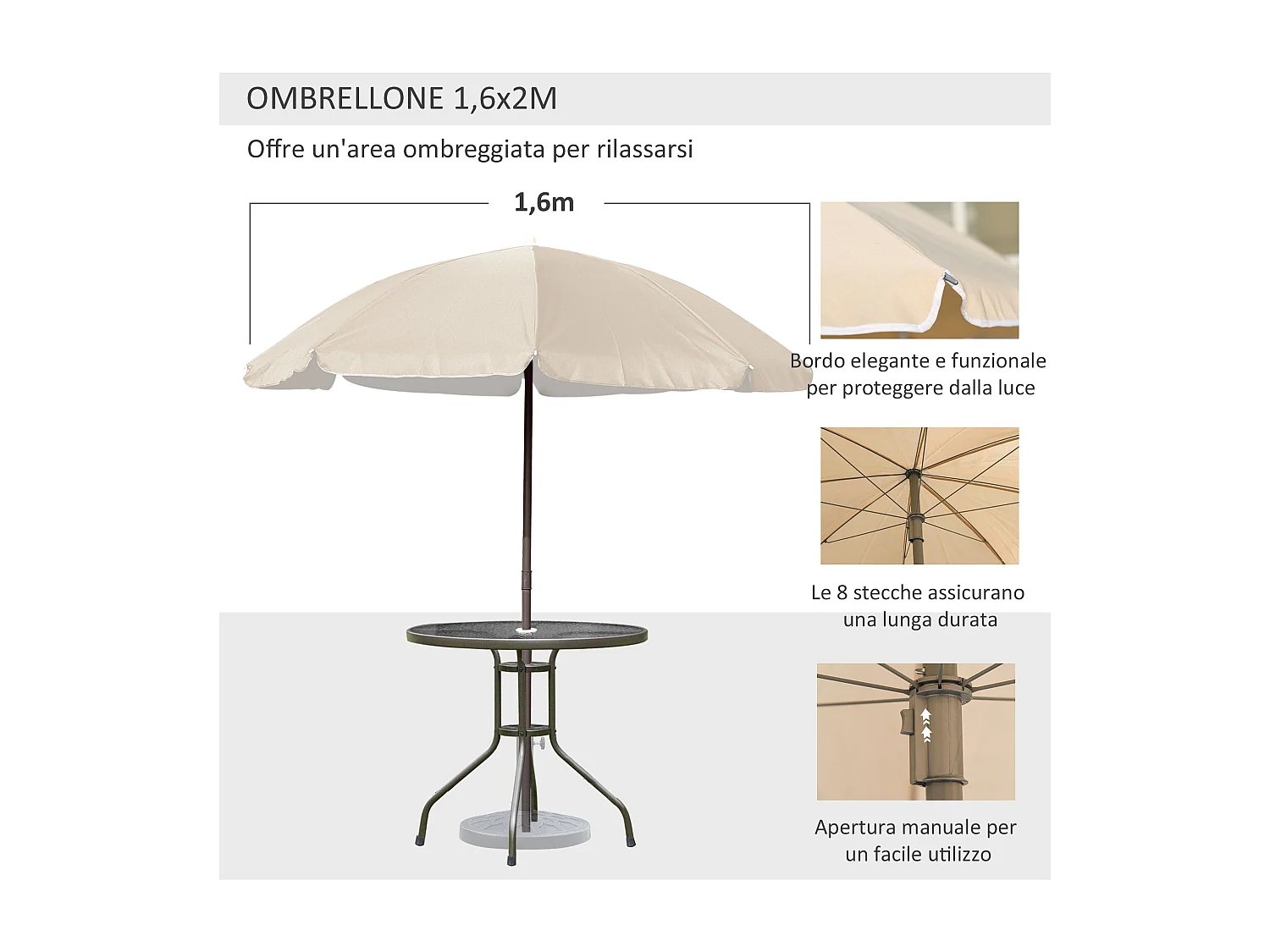 Set Mobili da Giardino in Tubi d'Acciaio