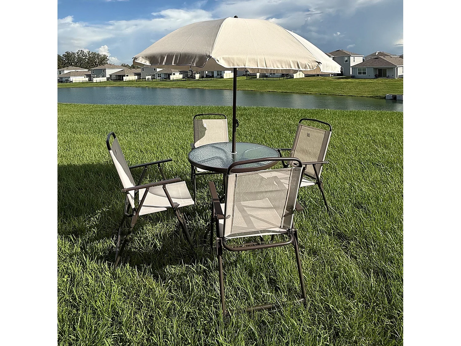 Set Mobili da Giardino in Tubi d'Acciaio