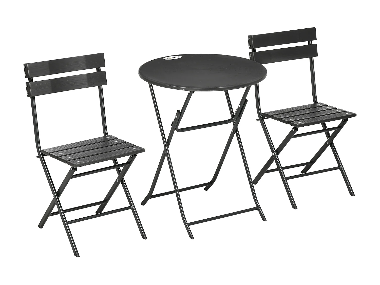 Set da giardino 3 pezzi con 2 sedie e tavolo pieghevoli