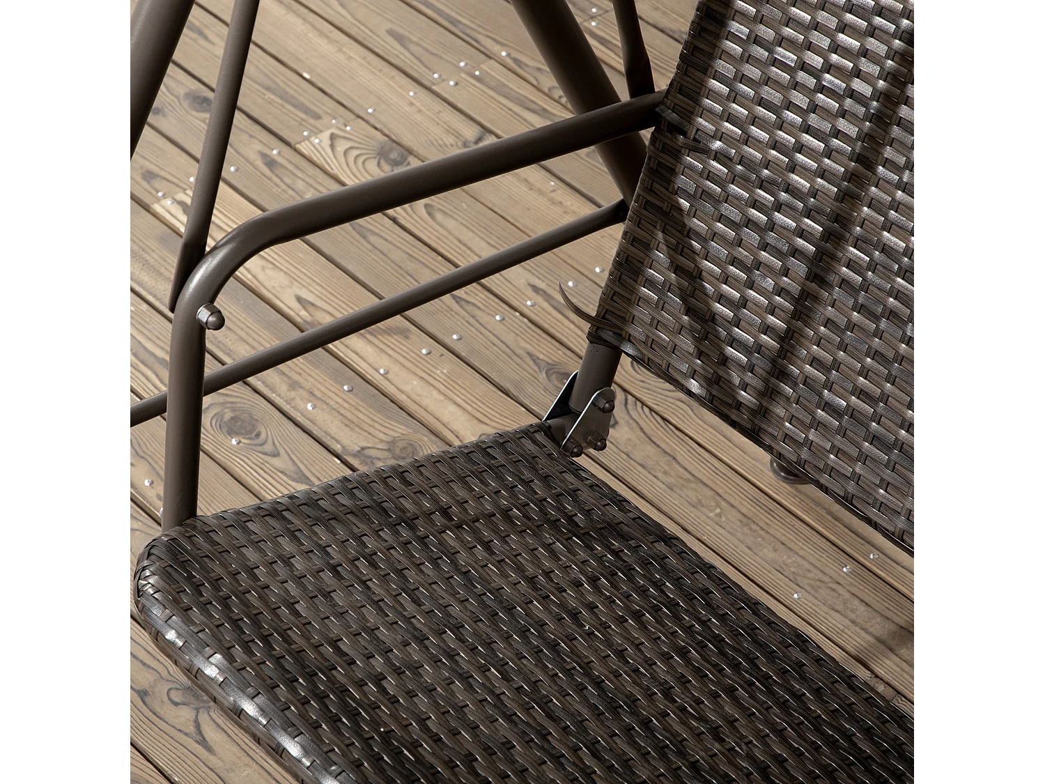 Dondolo da giardino 3 posti rattan pe e tettuccio regolabile