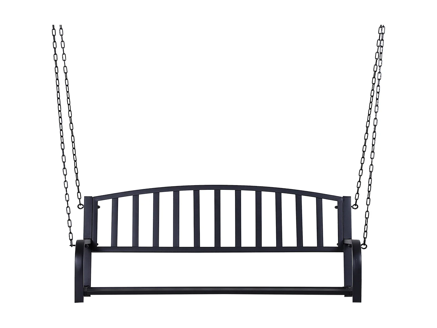 Dondolo sospeso da giardino con 2 posti in metallo 127x60x47 cm nero