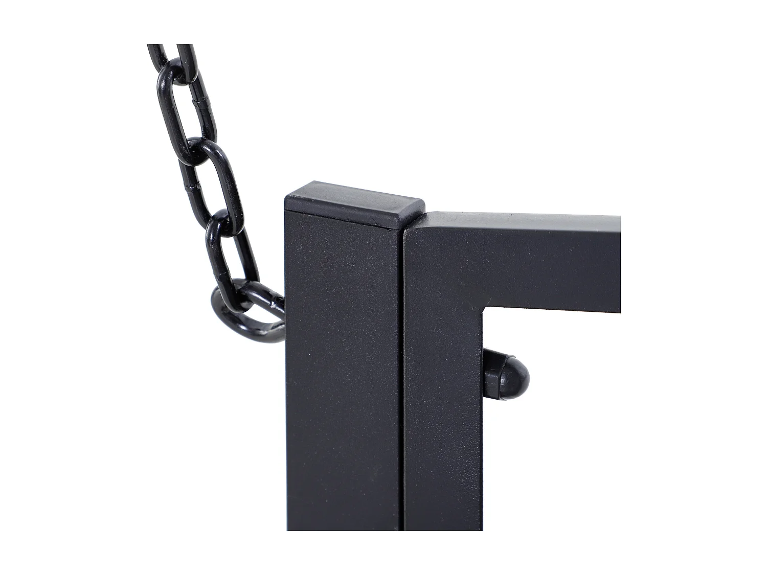 Dondolo sospeso da giardino con 2 posti in metallo 127x60x47 cm nero