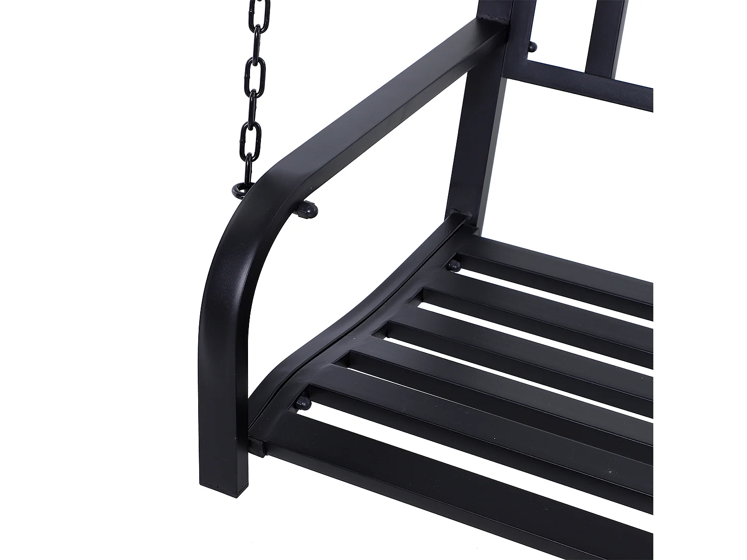 Dondolo sospeso da giardino con 2 posti in metallo 127x60x47 cm nero