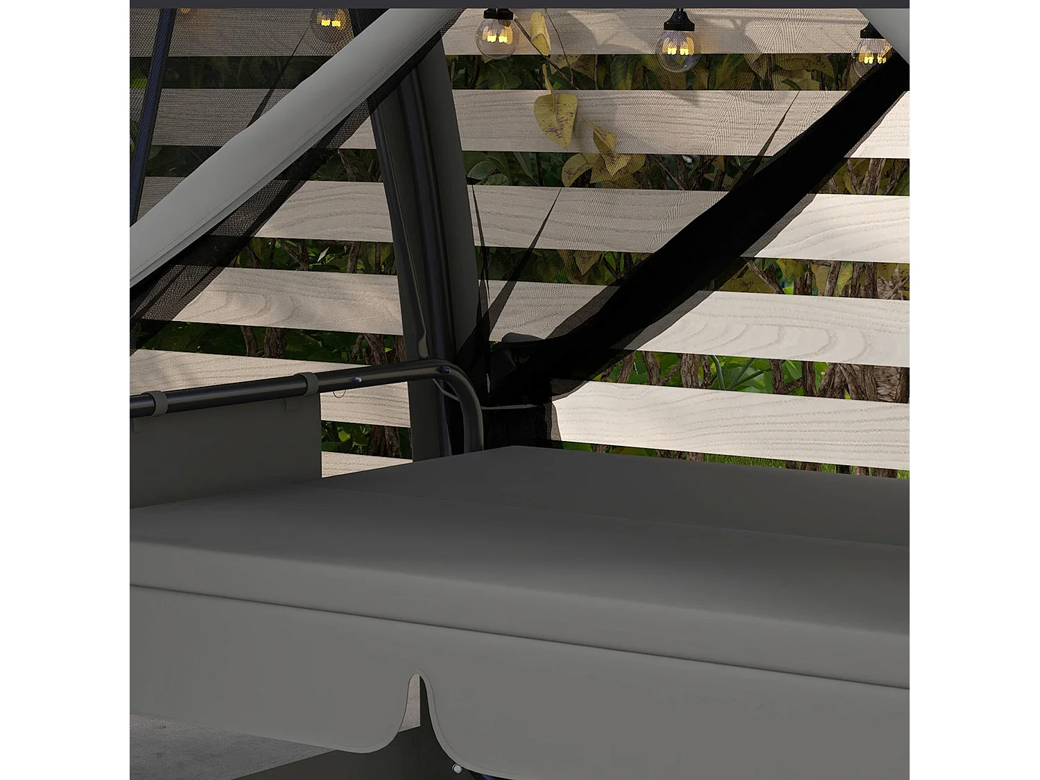 Dondolo da giardino 3 posti convertibile in letto con zanzariera