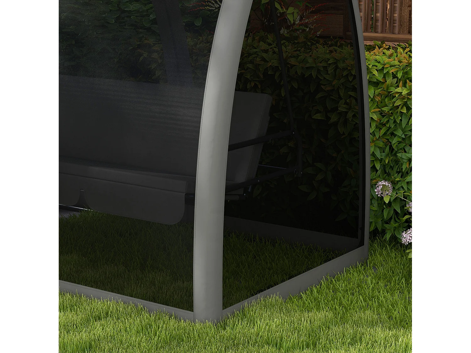 Dondolo da giardino 3 posti convertibile in letto con zanzariera