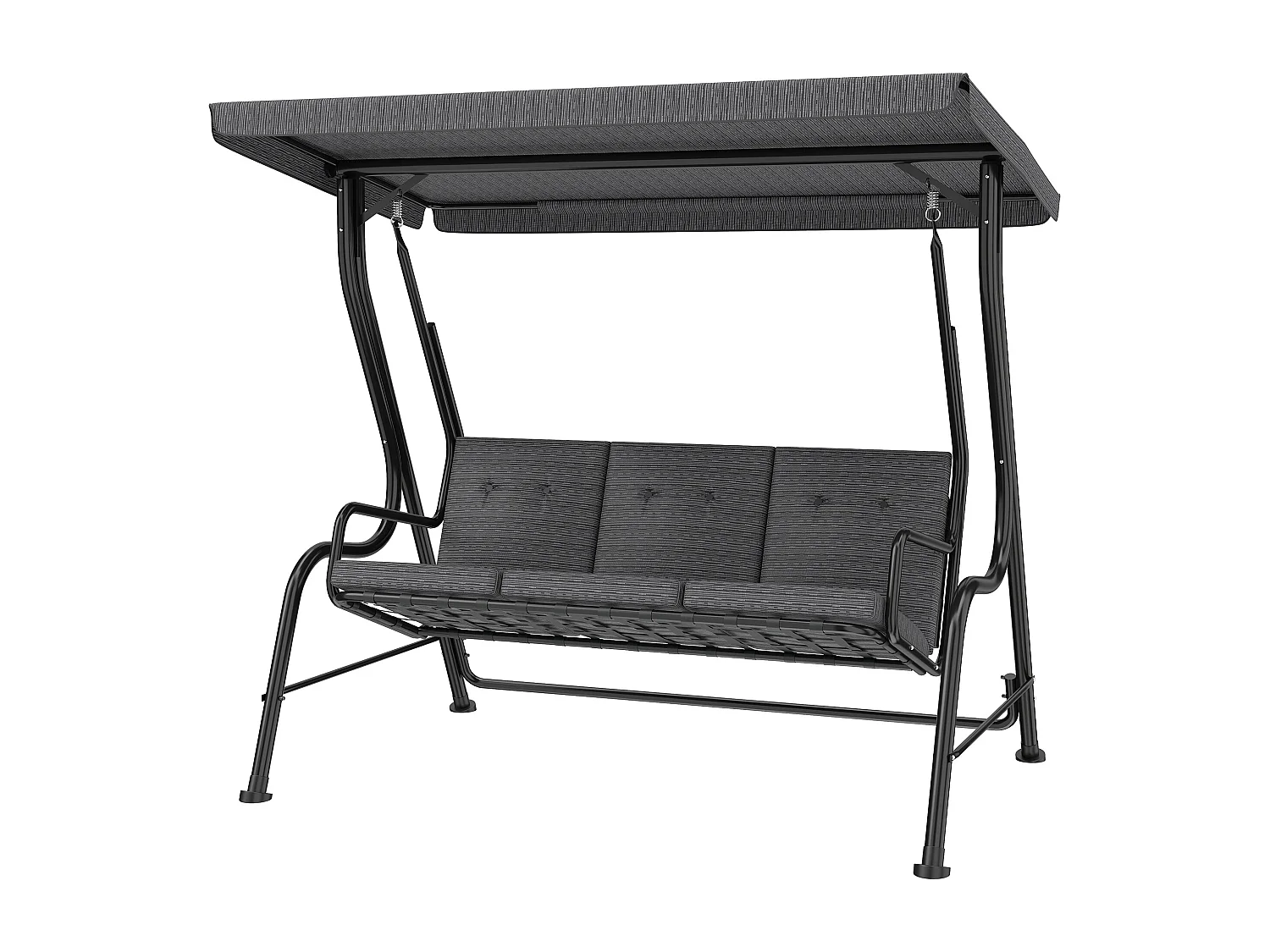 Dondolo da giardino 3 persone tettuccio regolabile cuscini