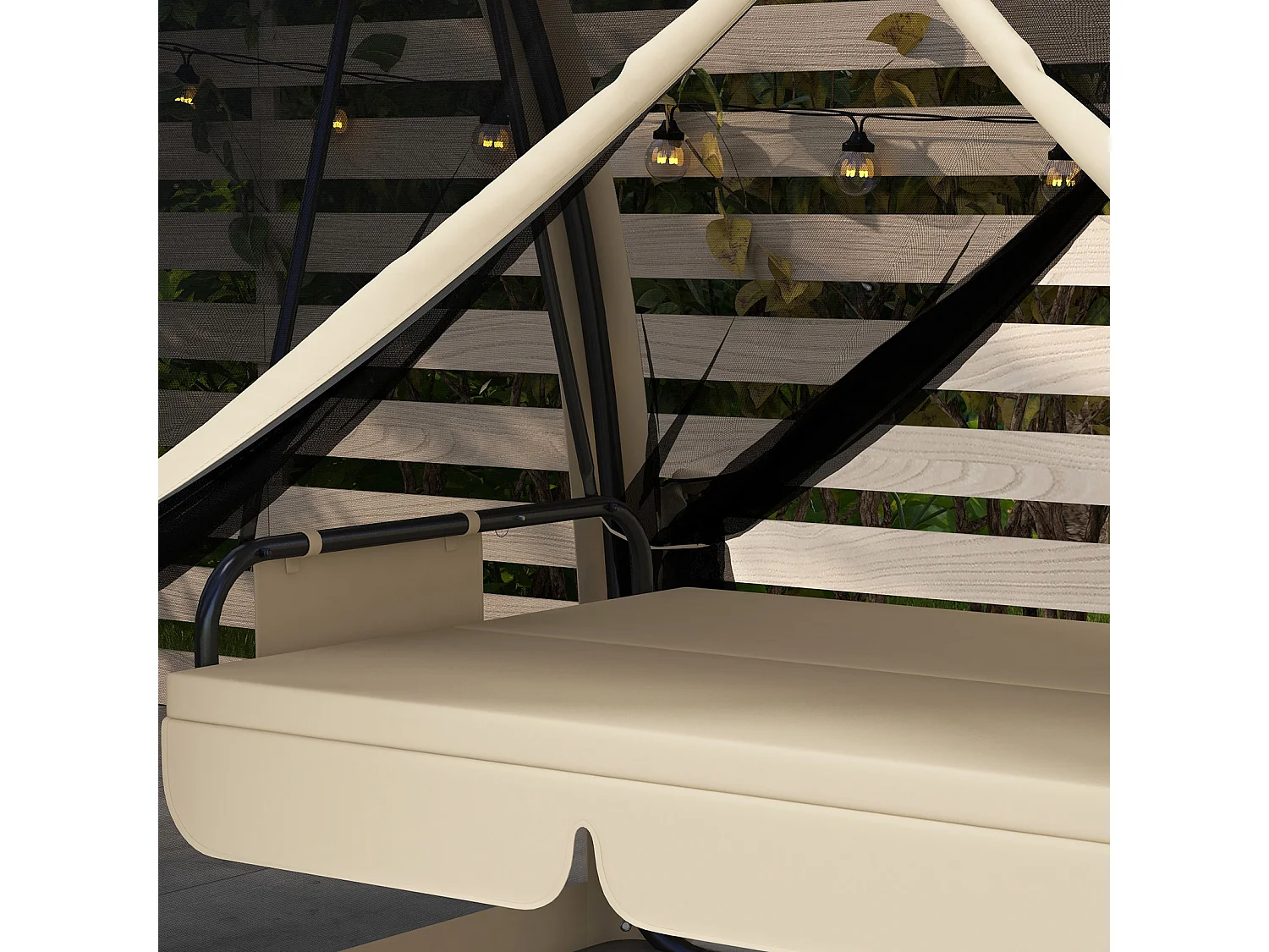 Dondolo da giardino 3 posti convertibile in letto con zanzariera caffè