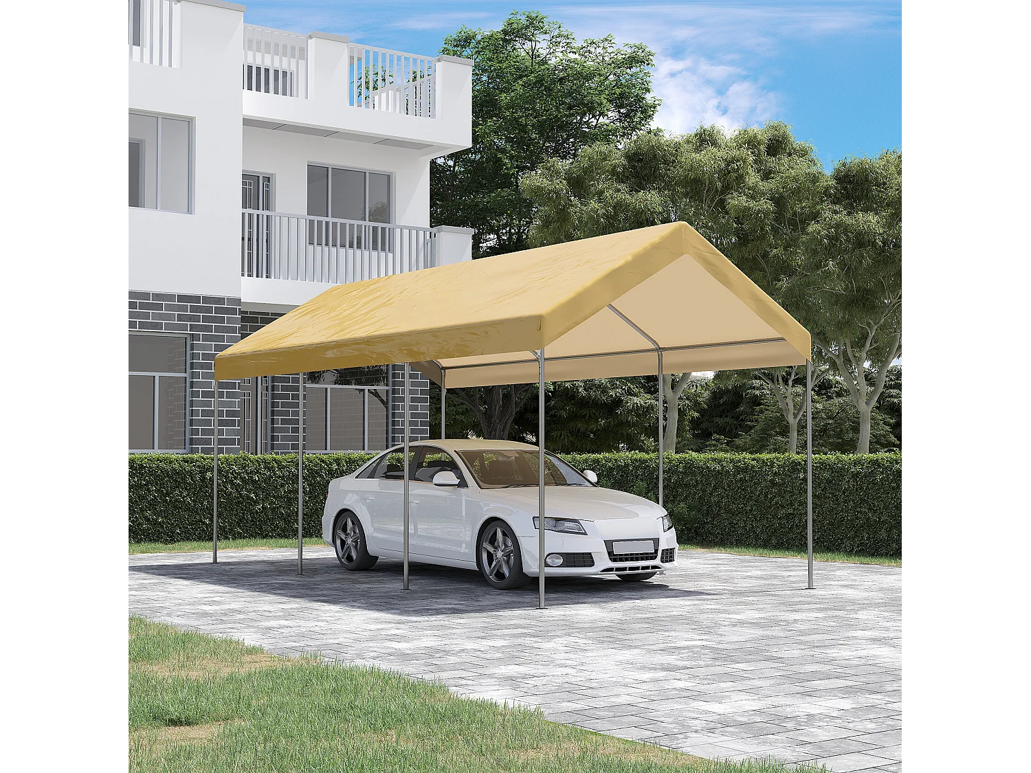 Tendone da giardino ad altezza regolabile per automobili