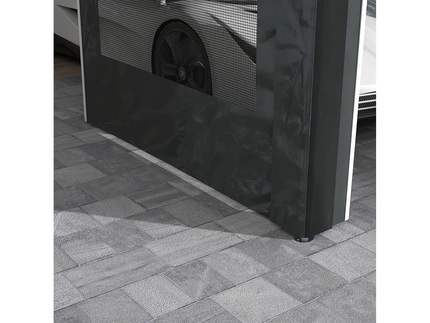 Gazebo per auto 6x3 m con altezza regolabile 4 porte e 4 finestre