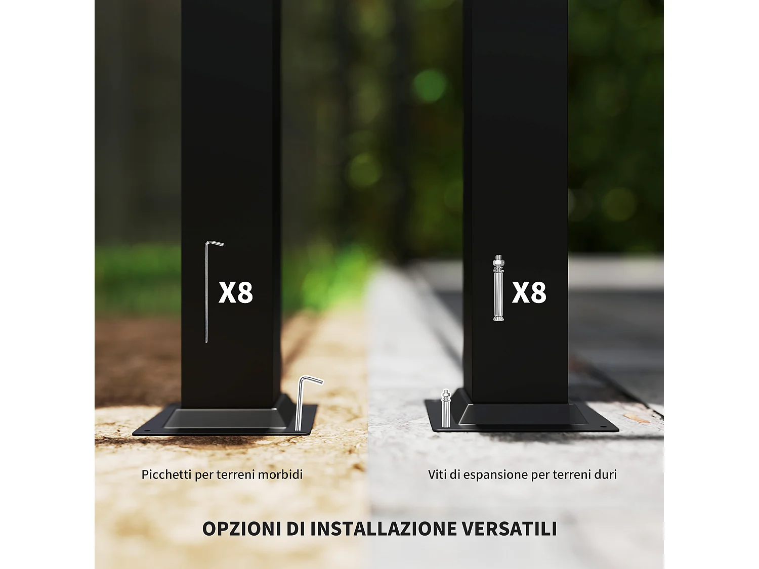 Gazebo pergola 3x3 m con tetto retrattile bianco crema