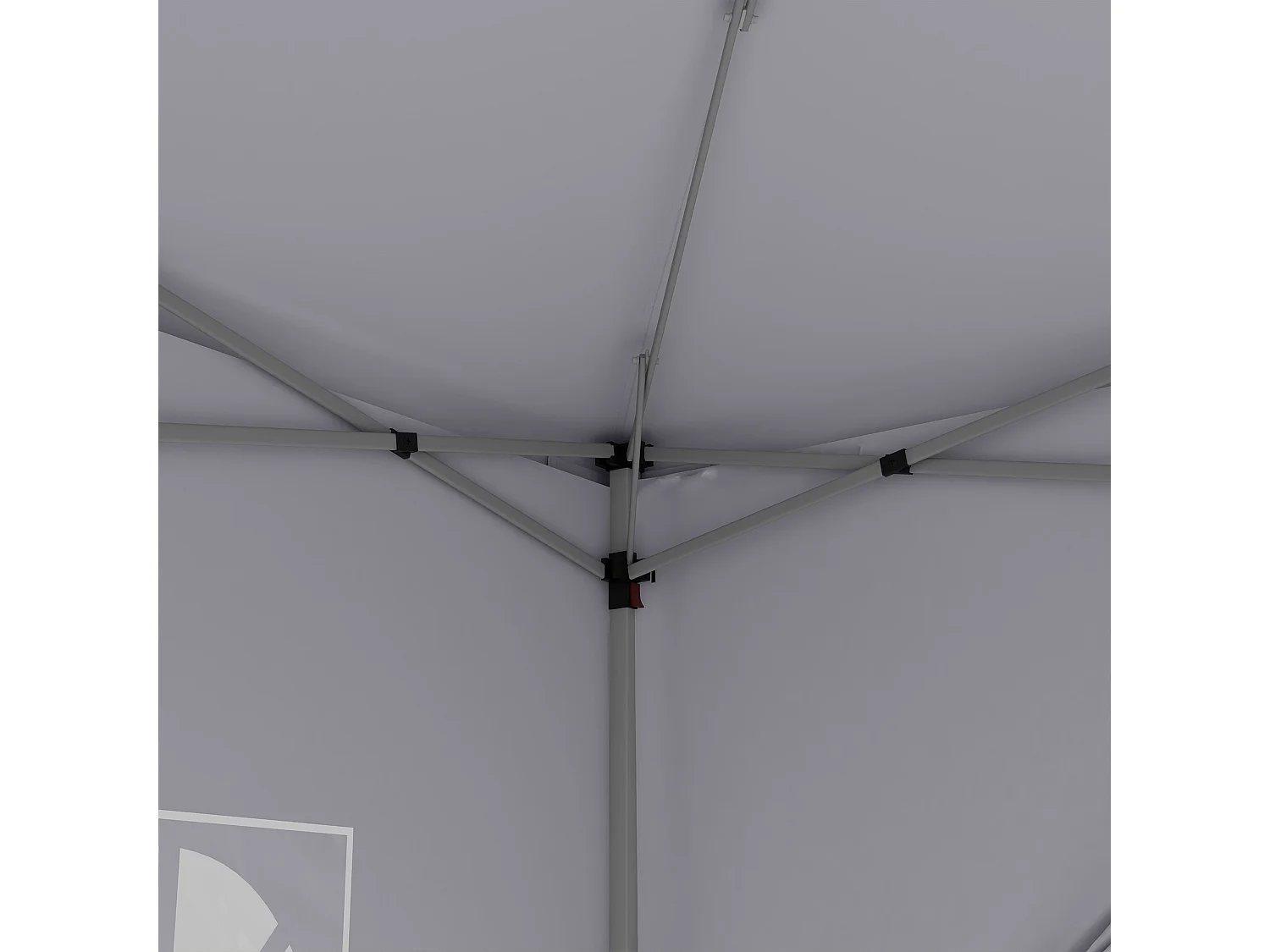 Gazebo 3x3 da giardino con pareti laterali in acciaio e tessuto bianco