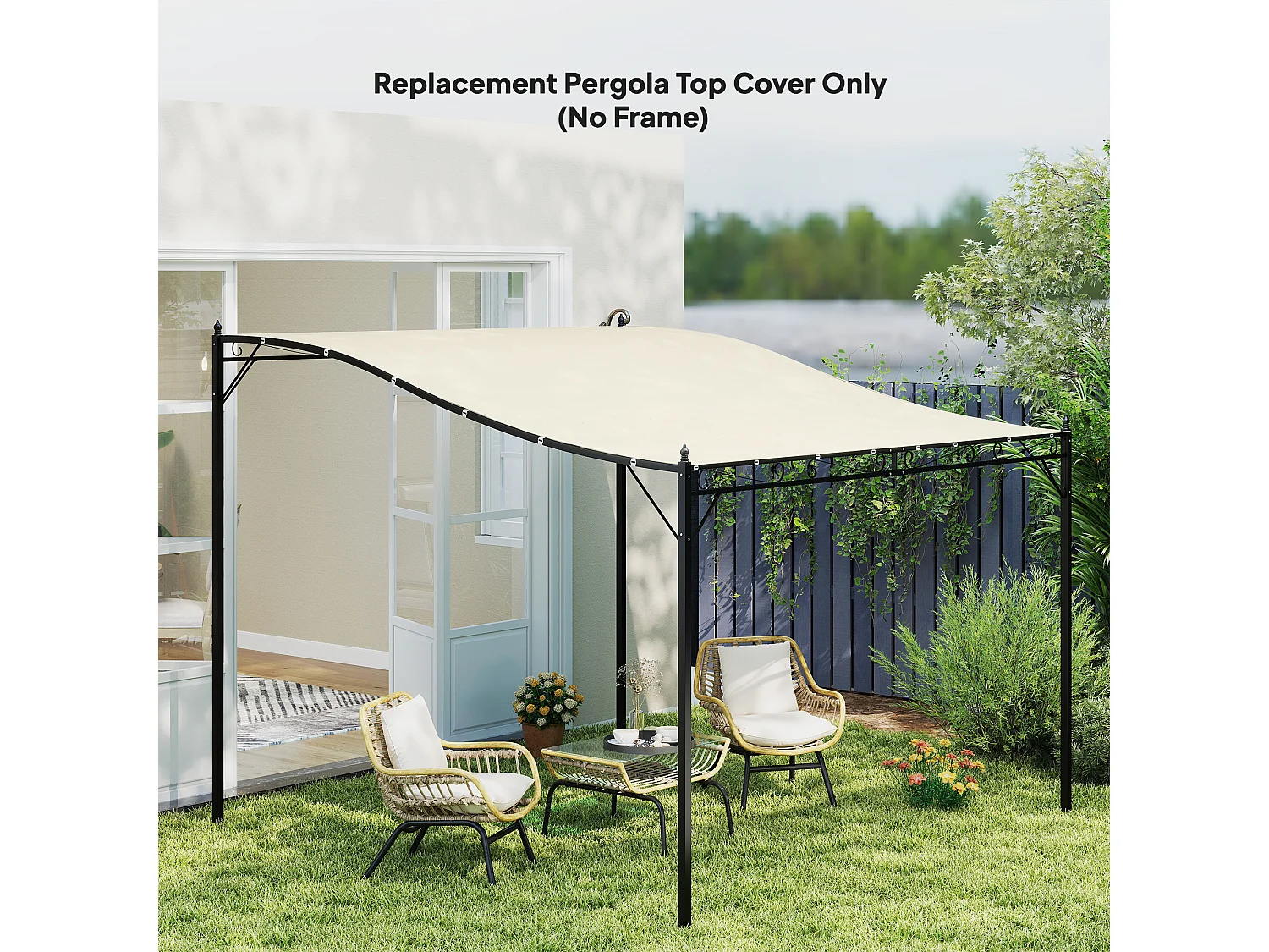 Telo copertura per gazebo 3x3 m in poliestere con 16 fori beige