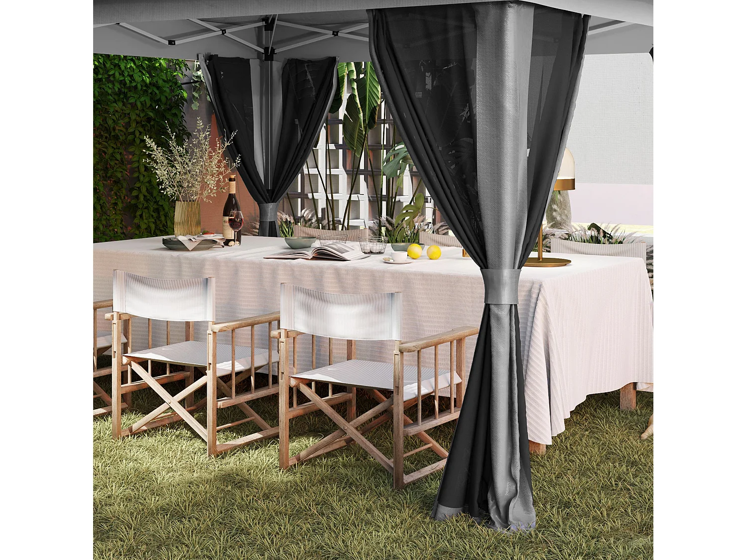 Gazebo pieghevole 3.6x3.6m con altezza regolabile e borsa grigio