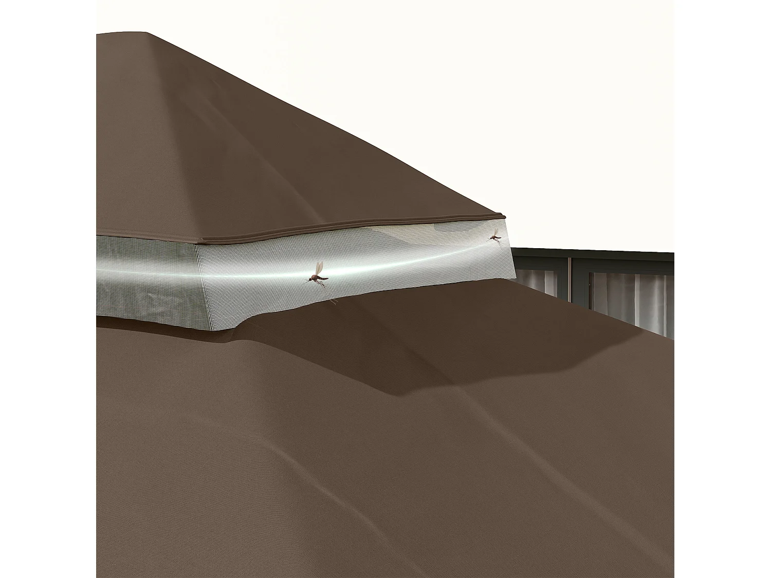 Copertura per gazebo 3x4 m a 2 livelli in tessuto oxford 600d caffè