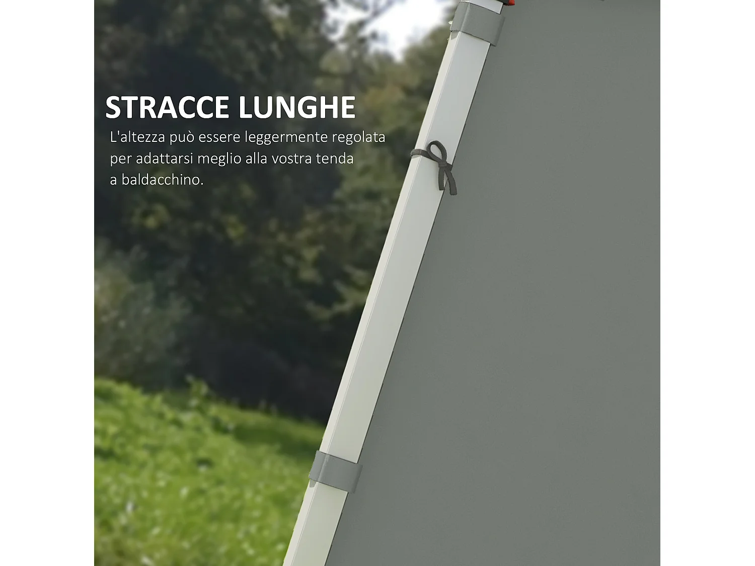 Set 2 pareti gazebo 3x3 m e 3x6 m in tessuto oxford grigio scuro