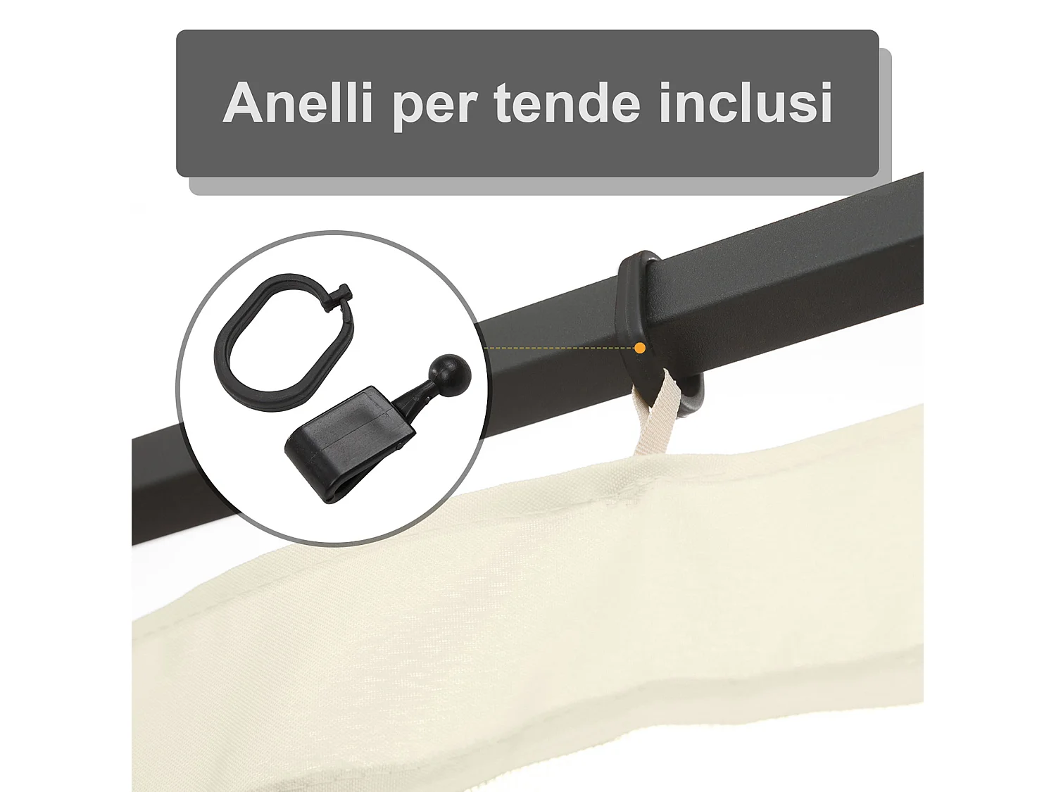 Tende zanzariera per gazebo ricambio universale nero e beige