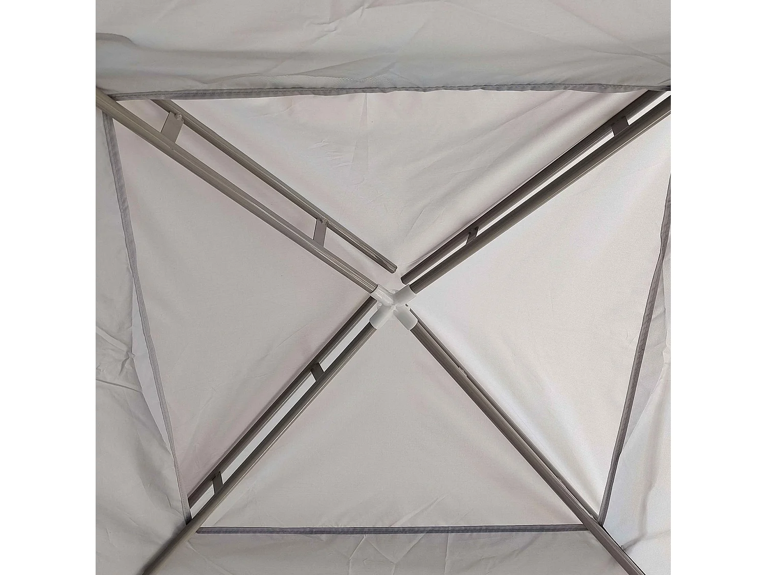 Gazebo da giardino 3x3 m con zanzariera, doppio tetto e 8 fori grigio