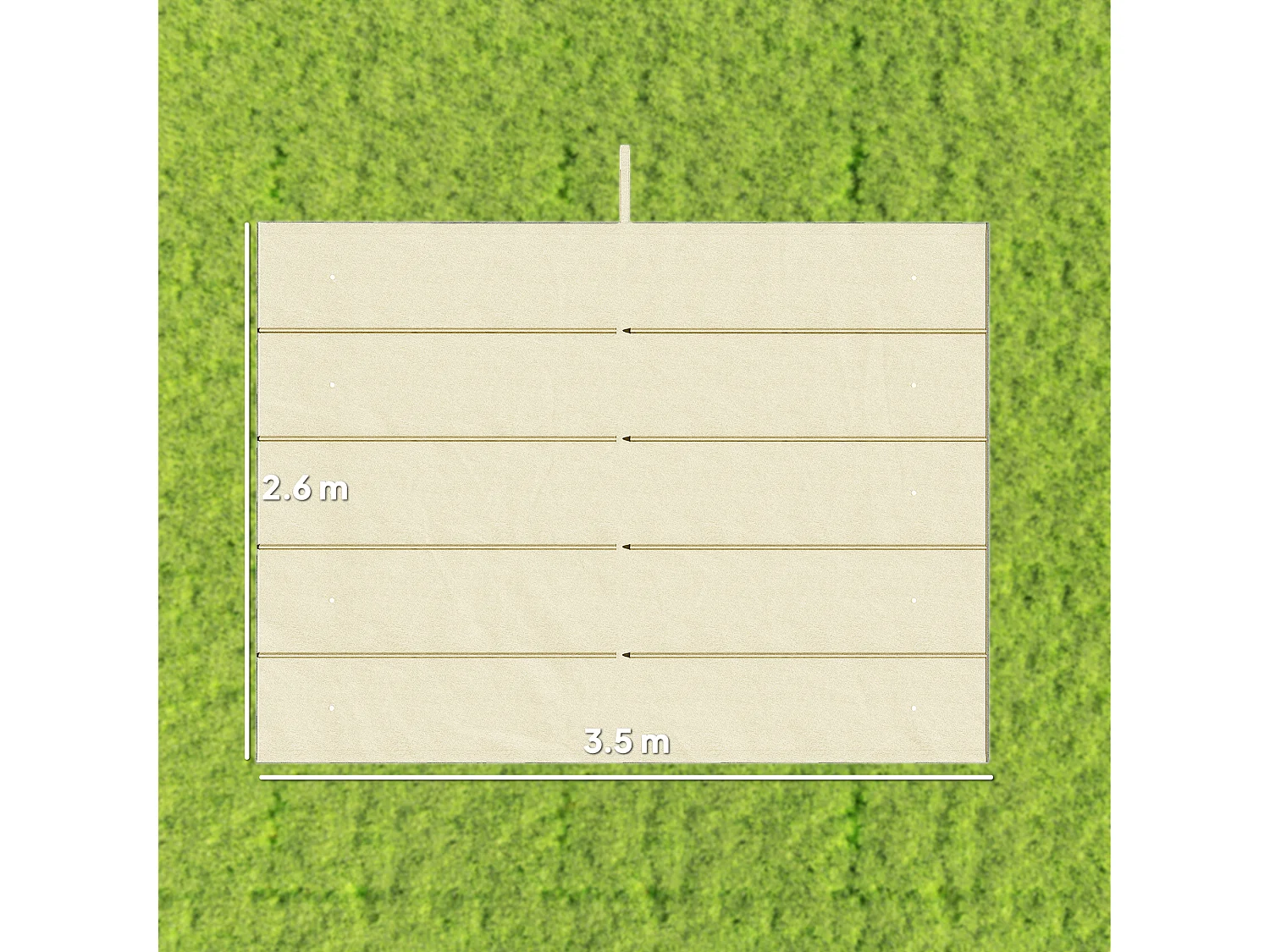 Tetto di ricambio per pergola da giardino da 3x4m crema