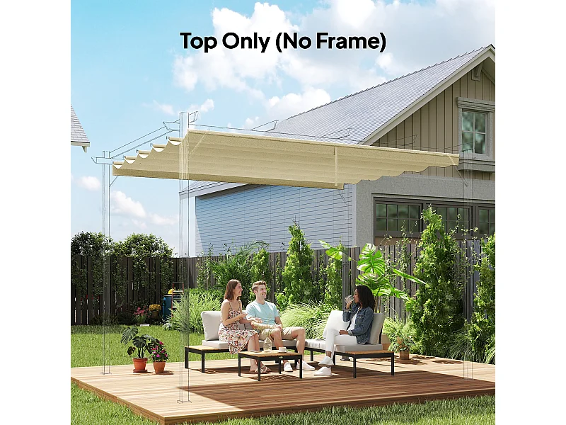 Tetto di ricambio per pergola da giardino da 3x4m crema