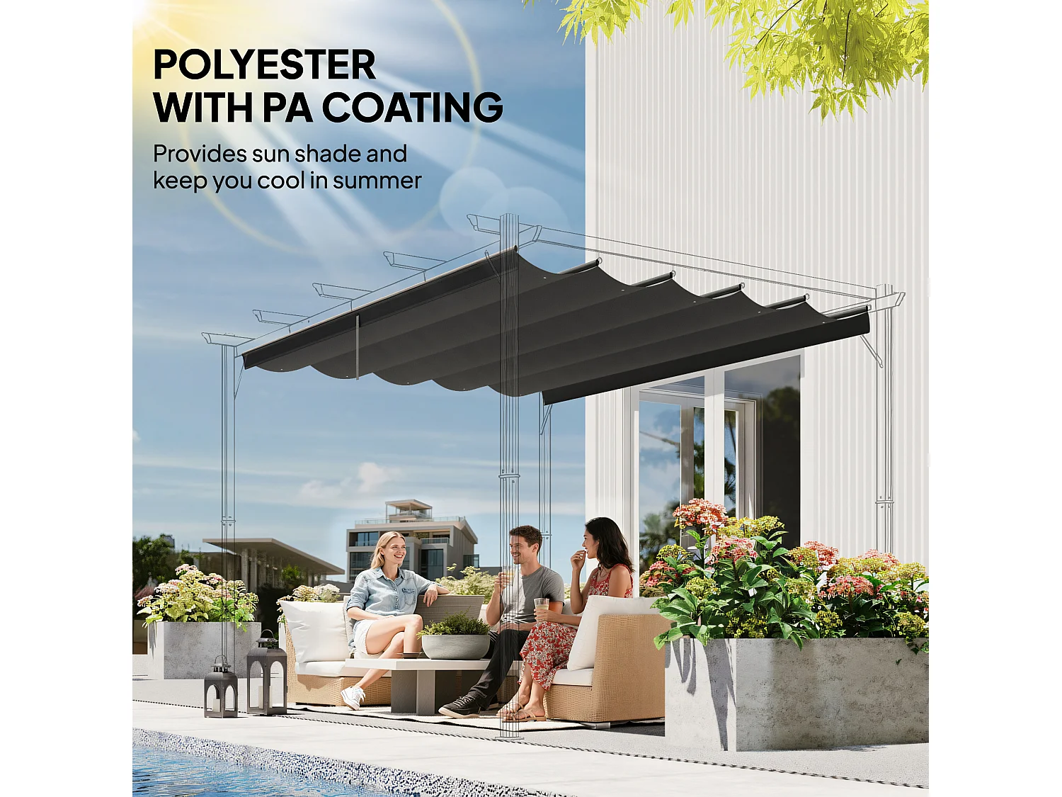 Tettuccio di ricambio per gazebo da giardino con 10 fori