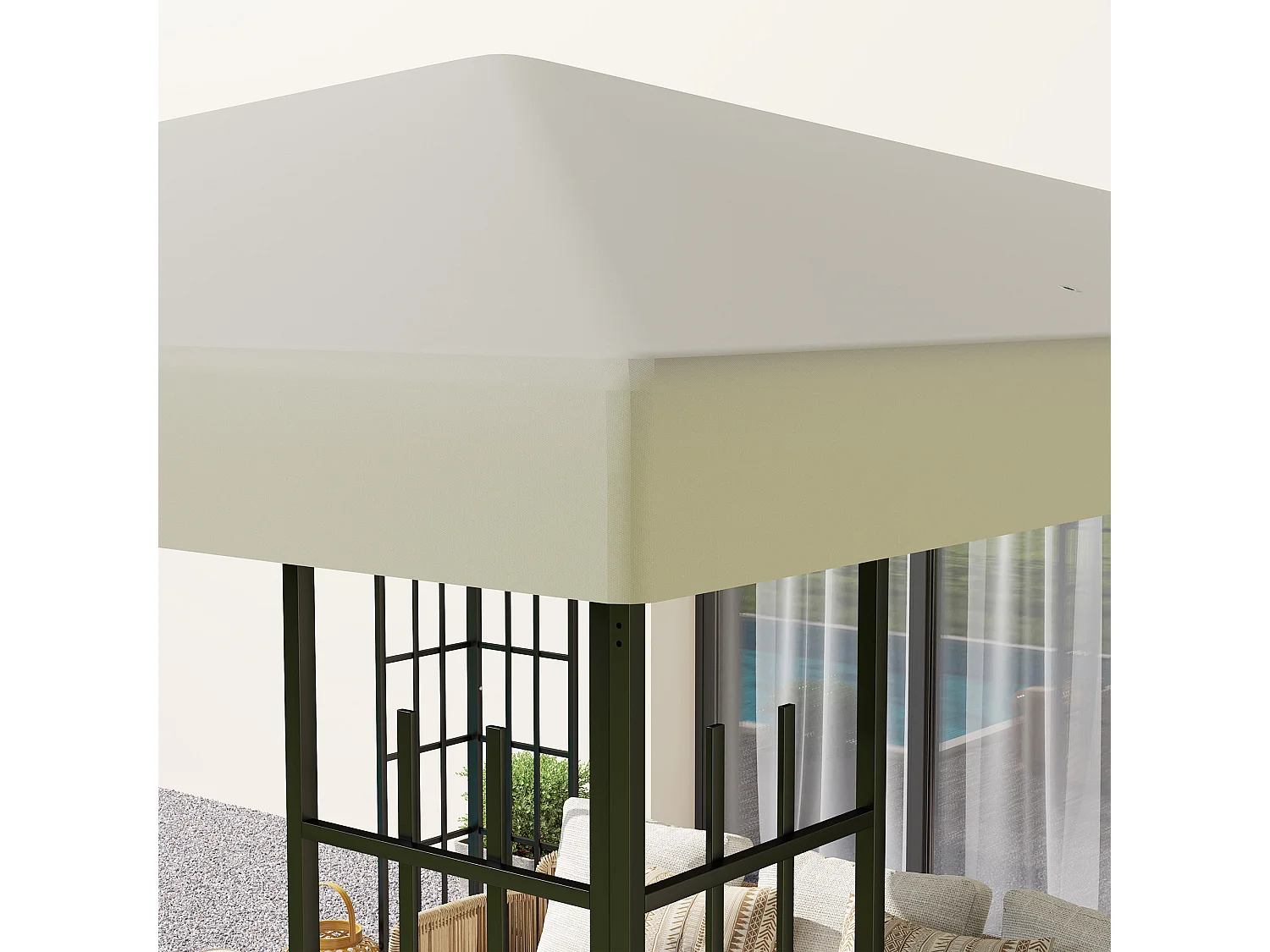 Copertura per gazebo 3x3 m in tessuto oxford 600d crema