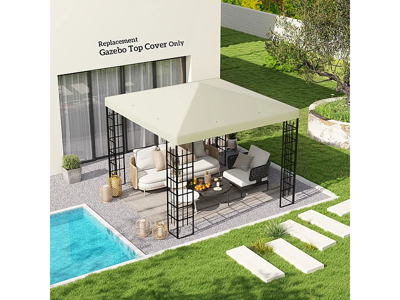 Copertura per gazebo 3x3 m in tessuto oxford 600d crema