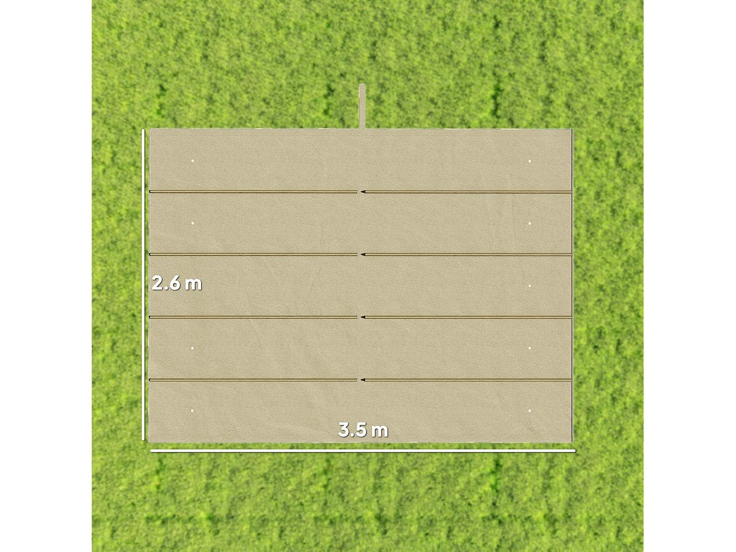 Copertura per gazebo pergola 4x3 m con 10 fori di drenaggio beige