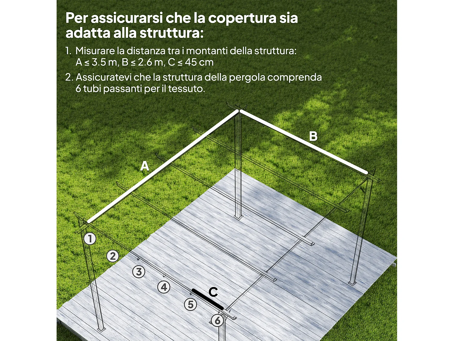 Tettuccio di ricambio per gazebo 4x3 m da giardino grigio chiaro