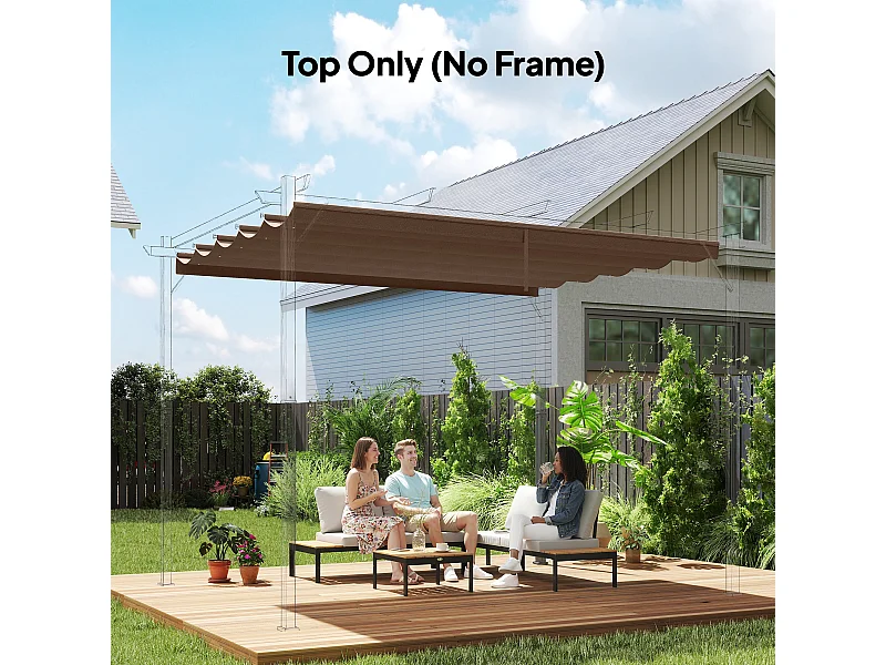 Copertura per gazebo pergola 4x3 m con 10 fori di drenaggio caffè