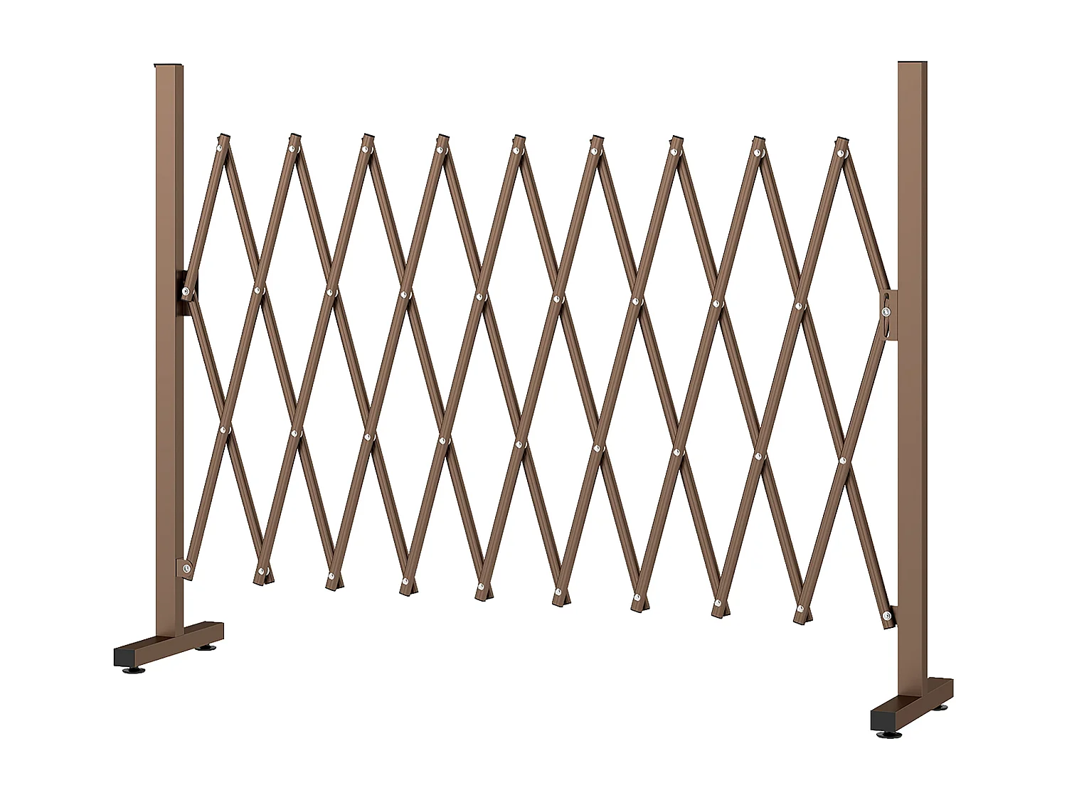 Recinzione per giardino regolabile in metallo 250x103.5 cm marrone