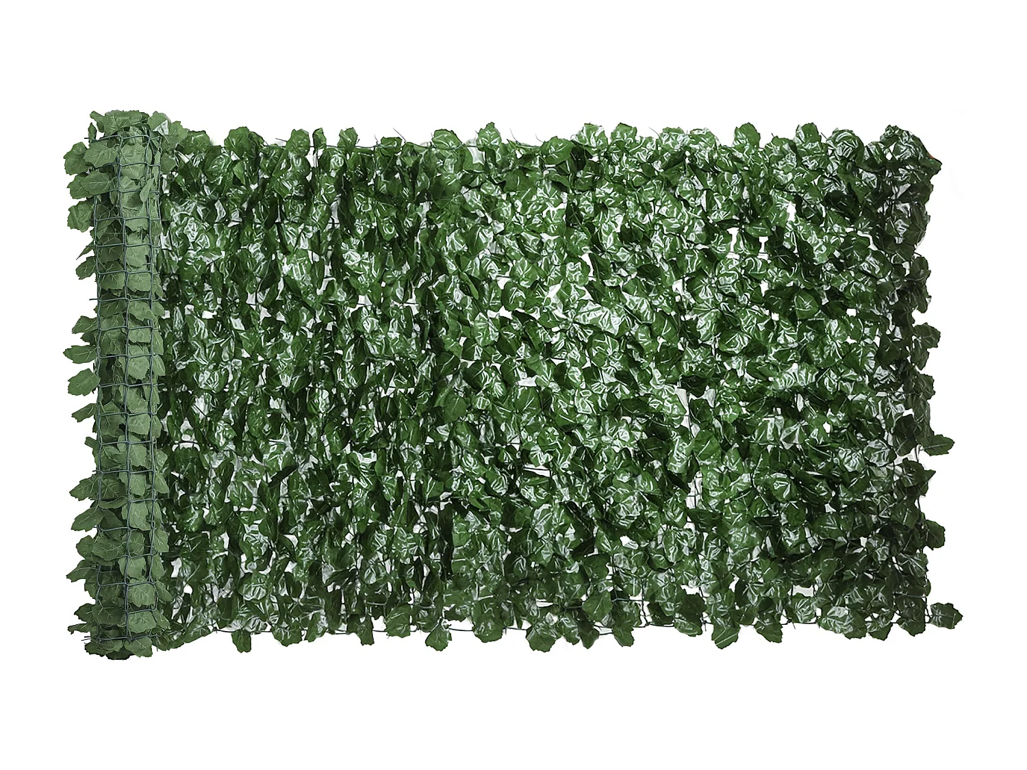 Rotolo di siepe finta con foglie d'edera 300x100 cm verde scuro