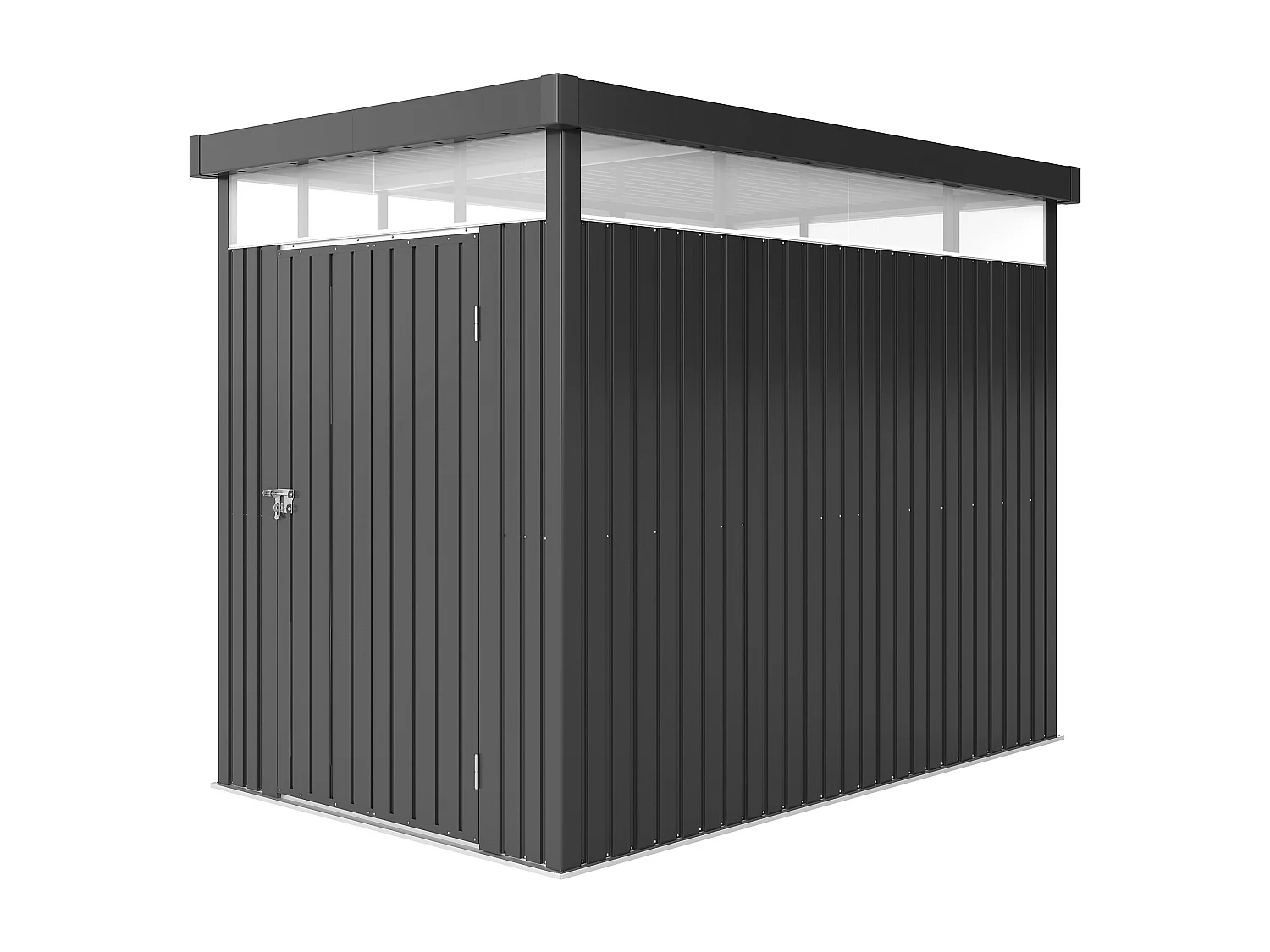 Capanno da giardino con lucernario 162x259x201 cm grigio scuro