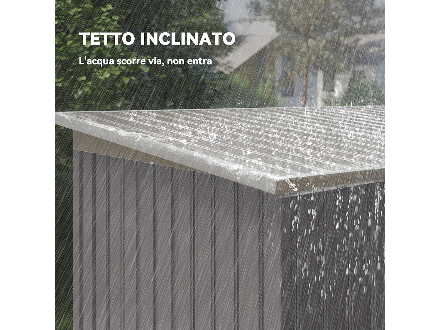 Ripostiglio da giardino con 2 prese d'aria e 2 porte grigio chiaro