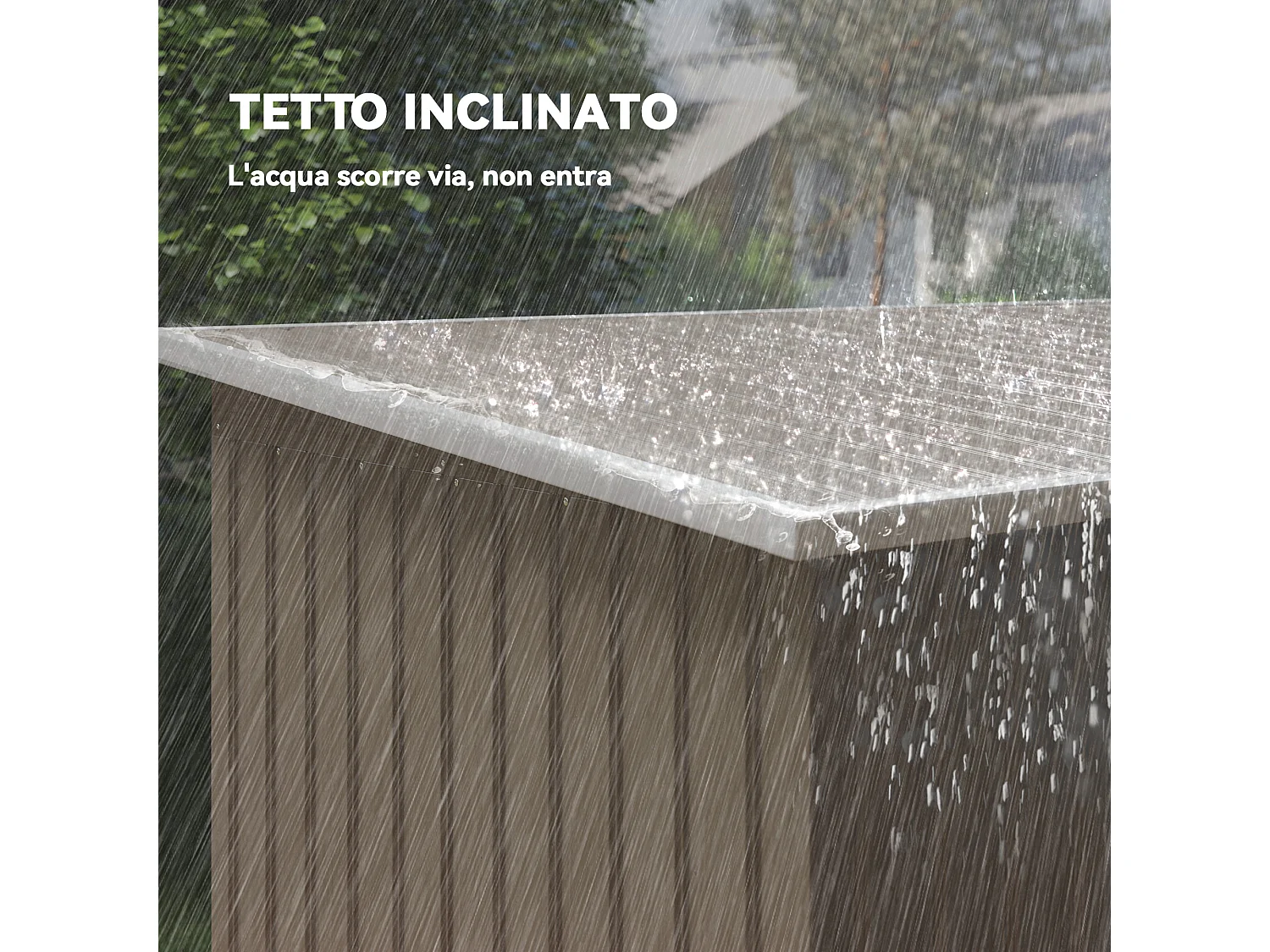 Ripostiglio da giardino con 2 prese d'aria e 2 porte marrone legno