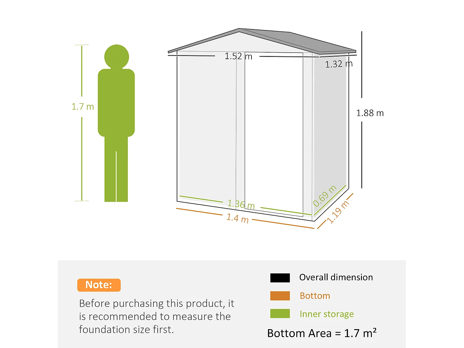 Casetta da giardino con tetto inclinato e prese d'aria acciaio grigio