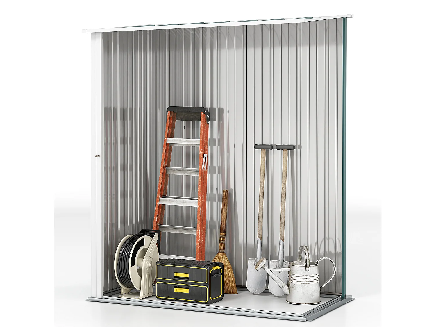 Casetta da giardino per attrezzi in acciaio verde