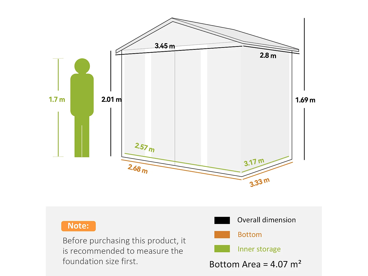Casetta da giardino in acciaio grigio scuro con 4 prese d'aria