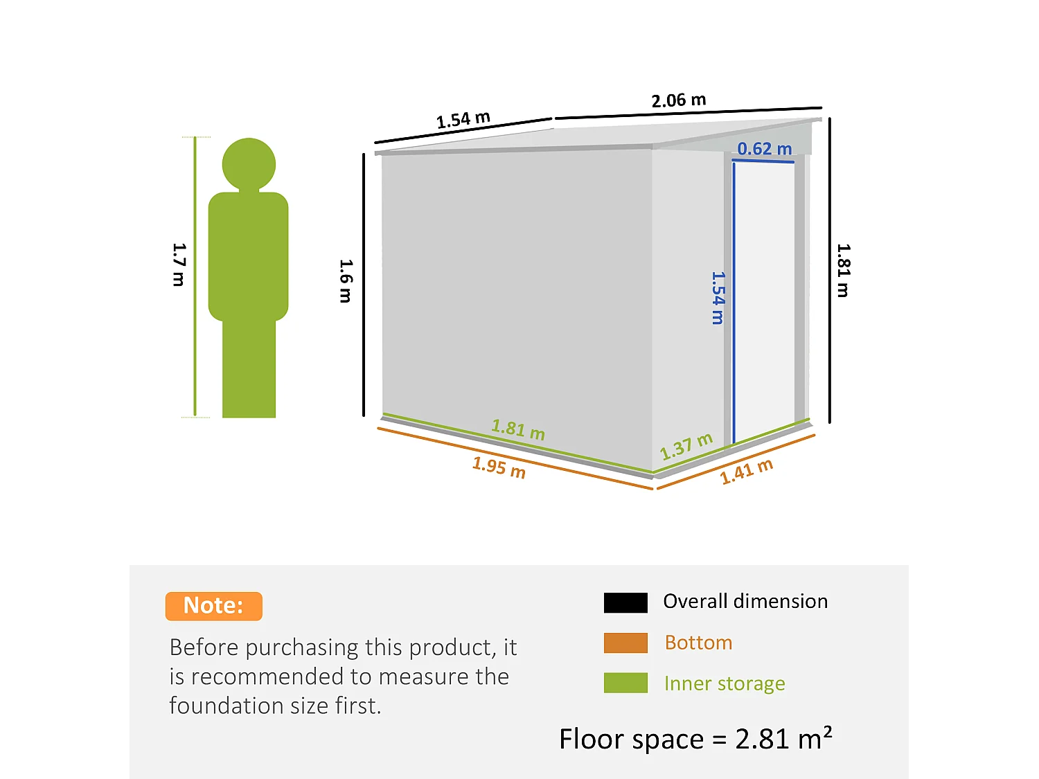 Casetta porta attrezzi in metallo con porta scorrevole verde