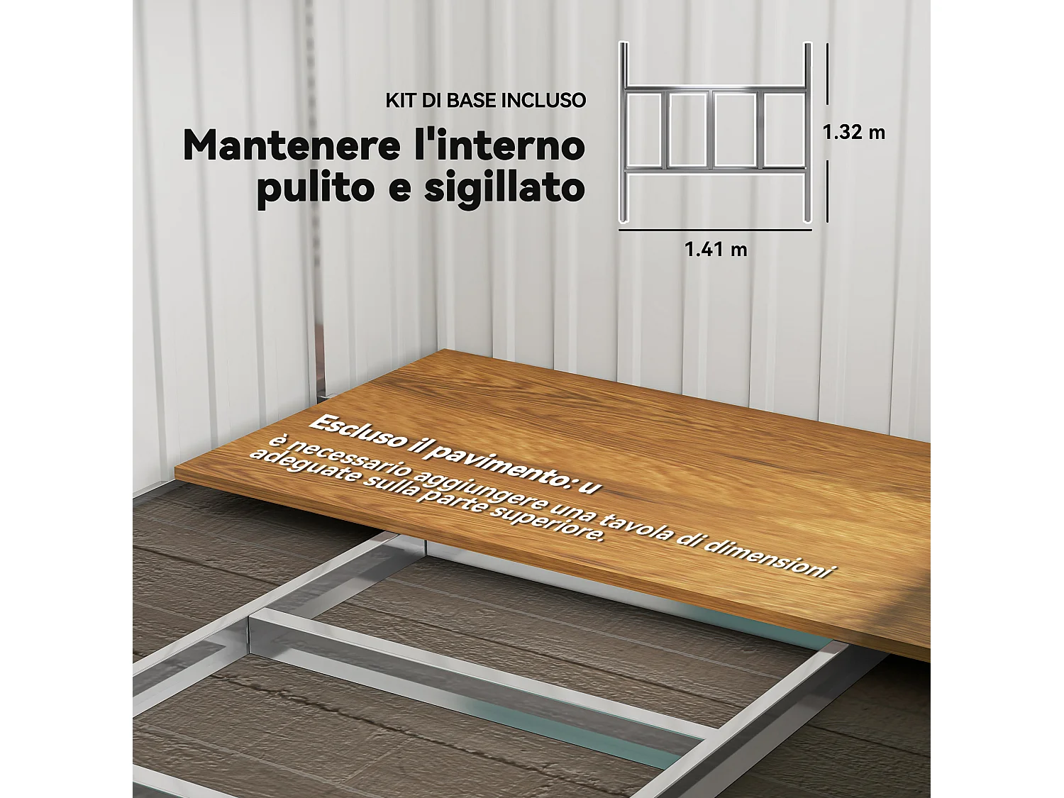 Casetta porta attrezzi in metallo con porta scorrevole verde