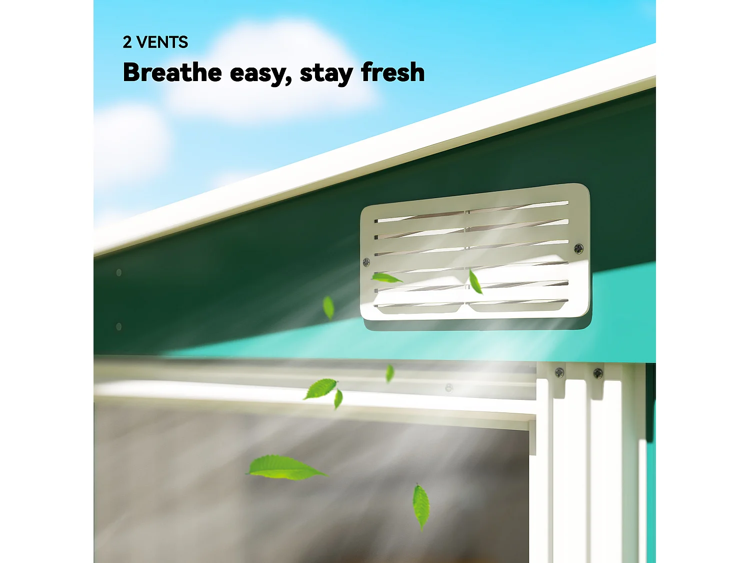 Casetta porta attrezzi in metallo con porta scorrevole verde